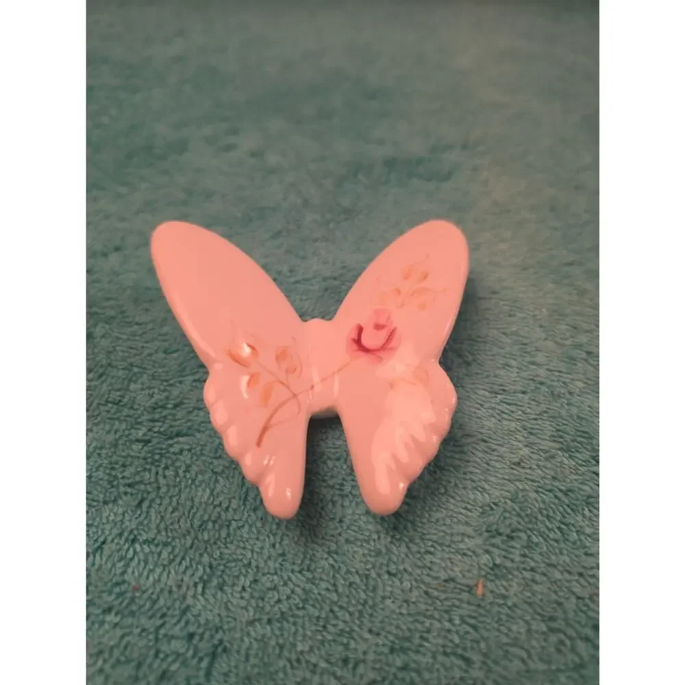 Hand Painted Porcelain Floral Butterfly Lasting Products USA